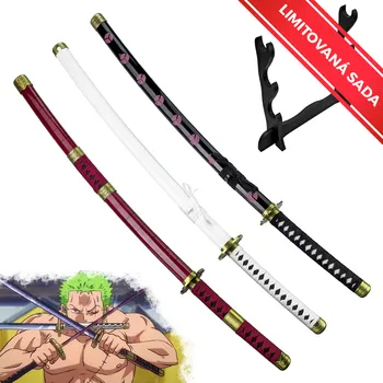 Šerm AF Sada 3 ocelových katan "THREE SWORDS STYLE ZORO" - One Piece