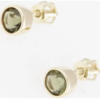 Náušnice My Moldavite Zlaté náušnice s vltavíny AUV2139-3WG