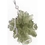 My Moldavite Zlatý přívěsek s přírodním vltavínem 8585a