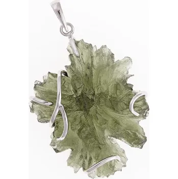 Přívěsek My Moldavite Zlatý přívěsek s přírodním vltavínem 8585a