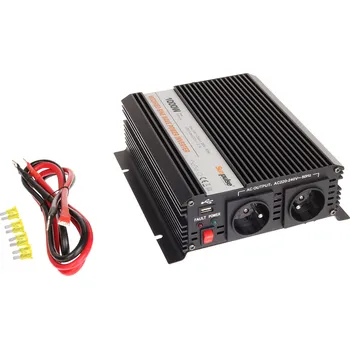 Měnič napětí Měnič napětí 24 V / 230 V – výkon 1 000 W, silný typ CAR1KU-2435-F