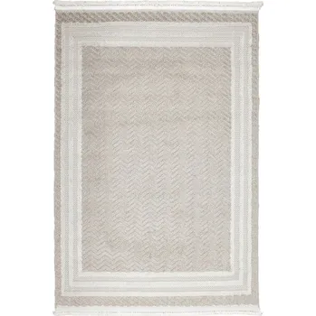 Koberec KOBEREC KRÉMOVÝ KOBEREC DO OBÝVACÍHO RÁMEČEK S RÁMEM ZIGZAGU, SISAL KOBEREC MILANO 60x100 cm