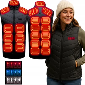 Moto bunda VYHŘÍVANÁ VESTA BUNDA BEZ RUKÁVŮ UNISEX BUNDA USB 21 ZÓN