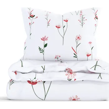 Povlečení Francouzské bavlněné povlečení Renforcé – Vlčí máky bílé