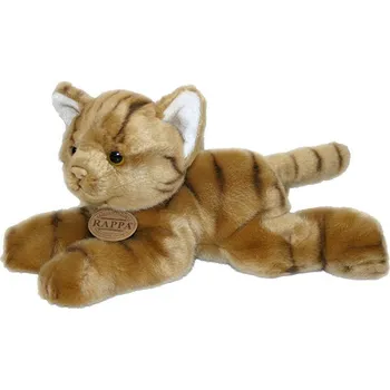 plyšák _Ostatní 1_ PLYŠ Kočka 32cm ležící hnědá žíhaná mourek *PLYŠOVÉ HRAČKY* 340289