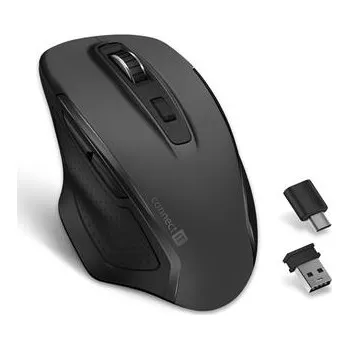 Myš CONNECTIT CONNECT IT Dual SmartSwitch bezdrátová myš, USB-A + C (+1x AA baterie zdarma), ŠEDÁ CMO-3100-GY