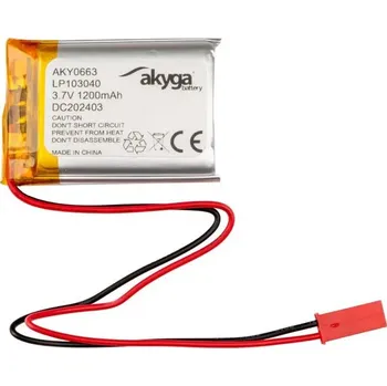 Článková baterie Akyga Li-Pol baterie LP103040 3.7V/1200mAh PCM JST 2.54 2-Pin AKY0663