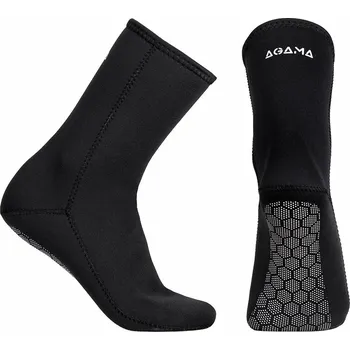 Pánské ponožky AGAMA Neoprenové ponožky na vodní sporty ALPHA 3 mm ČERNÁ