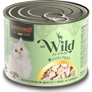 Krmivo pro kočku Leonardo zvěřina + extra filet 24 × 200 g
