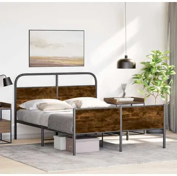 Postel vidaXL Rám postele bez matrace 140x200 cm kompozitní dřevo [4100447] Barva: kouřový dub