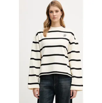 Pánské tričko Tričko s dlouhým rukávem Tommy Hilfiger WW0WW48431 béžová 01X, vel. S