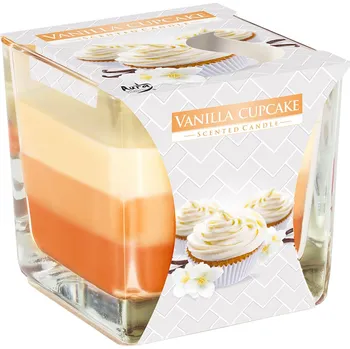 Svíčka Bispol Tříbarevná dvouknotová vonná svíčka ve skle, doba hoření 32 hodin