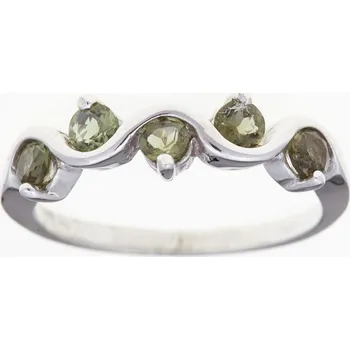 Prsten My Moldavite Stříbrný prsten s vltavíny 098-666 53 mm