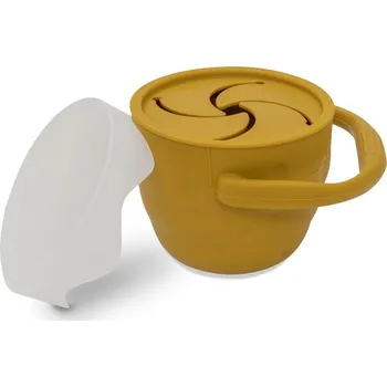 INTERBABY | Skládací silikonový HRNEK na svačinku - okrový