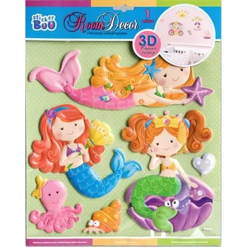 STICKER BOO Dekorace 3D zakulacené - MOŘSKÉ VÍLY 38 x 31 (5ks)