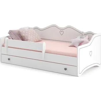 Dětská postel Dětská postel EMMA s šuplíkem a zábranou 140x70 šedá