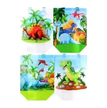 Dárková taška LAMPS Dárková taška jutová Dinosauři střední 26,5 x 35 x 11 cm, 4 druhy