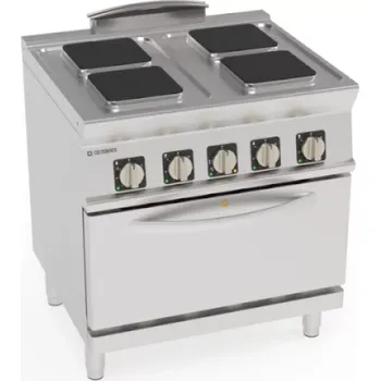 Sporák Elektrický sporák pro gastronomii, 4 plotýnky s troubou GN1/1 | TECNOINOX 716086