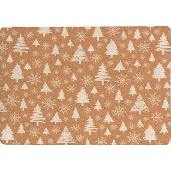 prostírání Home Styling Collection Korková podložka 40 x 30 cm bílé stromky
