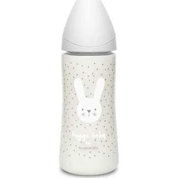 Kojenecká láhev SUAVINEX | Premium láhev 360 ml L HYGGE králík - šedá