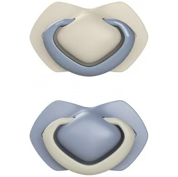 dudlíky Canpol babies Set symetrických silikonových dudlíků Light touch 18m+ PURE COLOR modrý