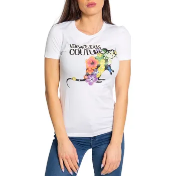 Dámské oblečení Versace Jeans Couture T-Shirt Donna Versace Jeans Couture bílá | vícebarevná 3457884
