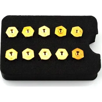 Karburátor Diverse / Import Sada hlavních trysek pro Bing, mosaz, M6 x 1, 10 kusů, pro Kreidler Florett RS TM GT, Hercules K 50, 50 SE RE RL SL, SX RX, Sprint, Ultra, Ultra 80, 100, Sport Bike SB1, KTM Comet, DKW 159 159TS, Zündapp KS 80 Super, 125, SB, Puch M Jet M