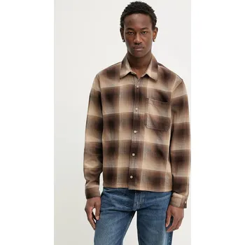 Pánská košile Bavlněná košile Hollister Co. KI325.5245.428 hnědá 88A, vel. XL