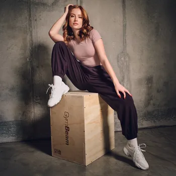 GymBeam Dámské tepláky Aura Tee Brown S hnědá