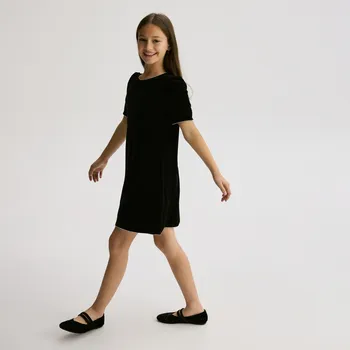 Dětská móda Reserved - Velurové šaty - černý - 272FW-99X - 272FW-99X-U12