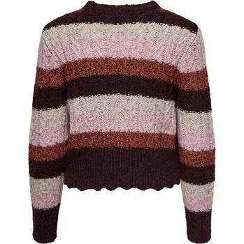 Dámské oblečení Pruhovaný svetr Only Only hnědá | krémová | tmavě červená | růžová | vícebarevná 3457560