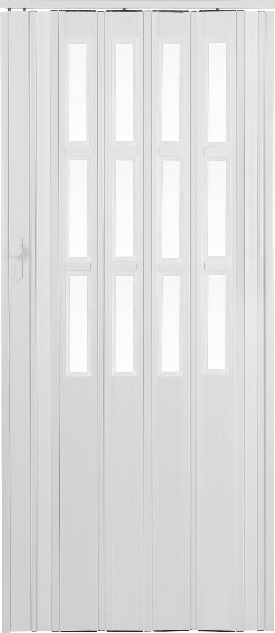 STANDOM Shrnovací dveře prosklené ST13 Bílá 85 cm