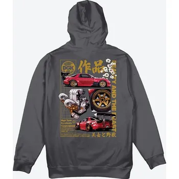 Pánská mikina DGK mikina - Beauty And The Beast Hooded Fleece Charcoal (CHARCOAL) velikost: XXL
