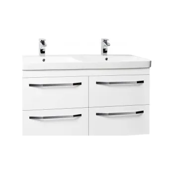 Koupelnový nábytek Krajcar LX-Luxury Koupelnová skříňka s keramickým dvojumyvadlem 120x46x65 cm, LX120 Barva: Mocca