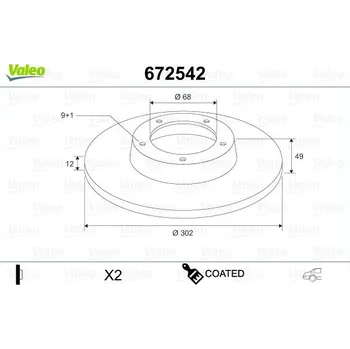 Brzdový kotouč Brzdový kotouč VALEO 672542