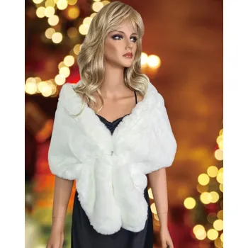 Classic Scarf Bílá slavnostní a elegantní boa, štola, límec na ples s chlupem