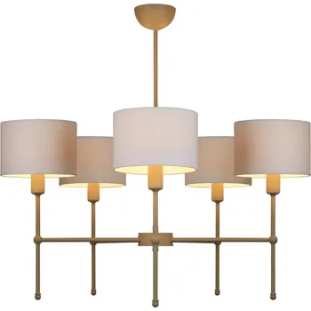 Lustr na tyči MADELA 5xE14/40W/230V bílá/béžová