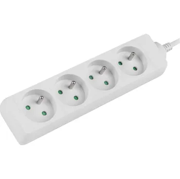 Prodlužovací kabel NATEC Prodlužovací kabel Lanberg PS0, 4 zásuvky, 1,5m, bílá PS0-04E-0150-W
