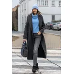 s.Oliver flaušový maxi kabát na pásek antracitový Velikost: M