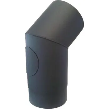 Kouřovod Koleno kouřové 130 mm/45°, s čis. otvorem, silnostěnné 2 mm, černé PX5901592607149