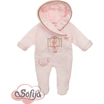 Kojenecký overall SOFIJA Zateplený overal bavlněný DARIA růžový vel. 68cm