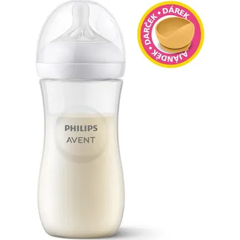Philips AVENT Láhev Natural Response 330 ml, 3m+dárek PETITE&MARS Miska 6m+