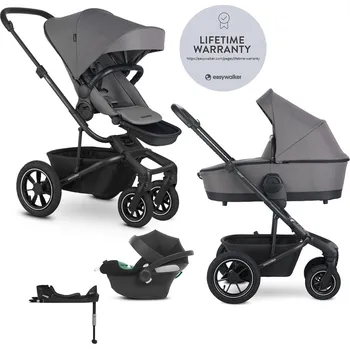 Kočárek EASYWALKER Kočárek Harvey5 2v1 Pebble Grey LITE AIR+CYBEX Aton B2 i-Size+základna