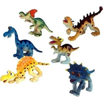 Figurka DINGHUA Veselá zvířátka 6ks - gumová zvířátka DINOSAUŘI