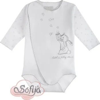 Kojenecký body SOFIJA TUTUŠ Body dlouhý rukáv Hvězdy BÍLÉ zajíček vel. 50