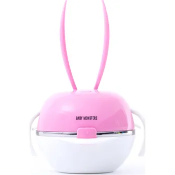 dětská jídelní sada Baby Monsters MEAL BA alu KRÁLÍK 24m+ Cestovní jídelní sada nerez - Růžová