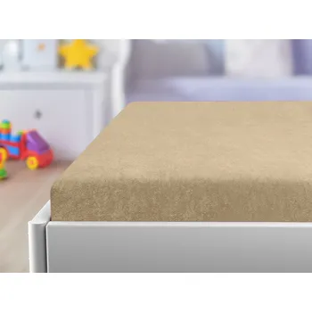 Prostěradlo Froté prostěradlo do dětské postýlky béžové 70x140 cm