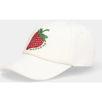 Kšiltovka Bavlněná baseballová čepice Weekend Max Mara AGUFO 2615571044600 béžová 01X, vel. ONE SIZE