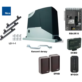Pohon brány Sada pohonu pro posuvnou bránu do 400kg/7m NICE Robus RB400 (E)