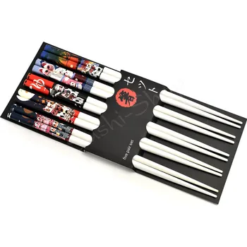 Jídelní hůlka Sada jídelních hůlek EDO Japan – motiv kočky a pandy (5 párů)